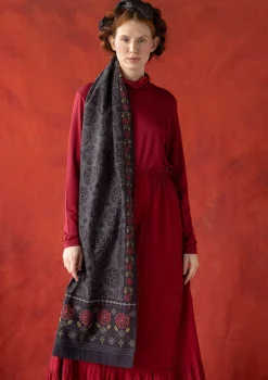 Sale Gudrun Sjödén Webschal „Kamelia“ aus Bio-Baumwolle/Seide indigoblau