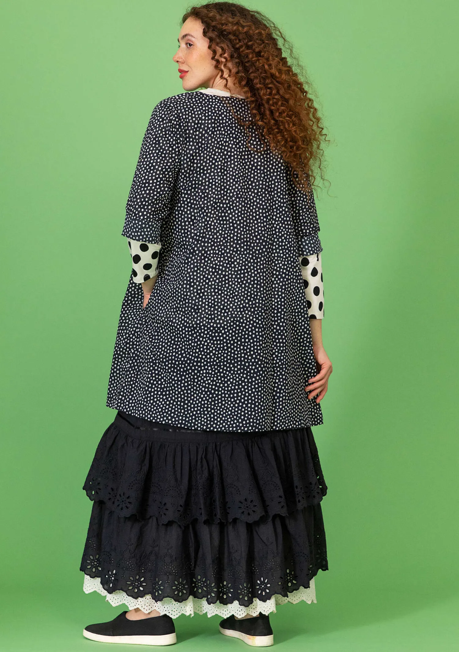 Store Gudrun Sjödén Webtunika „Monika“ aus Bio-Baumwolle schwarz