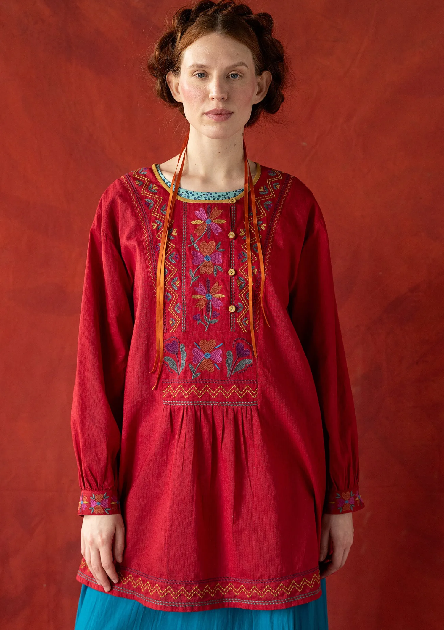 Online Gudrun Sjödén Webtunika „Wanja“ aus Bio-Baumwolle indigo