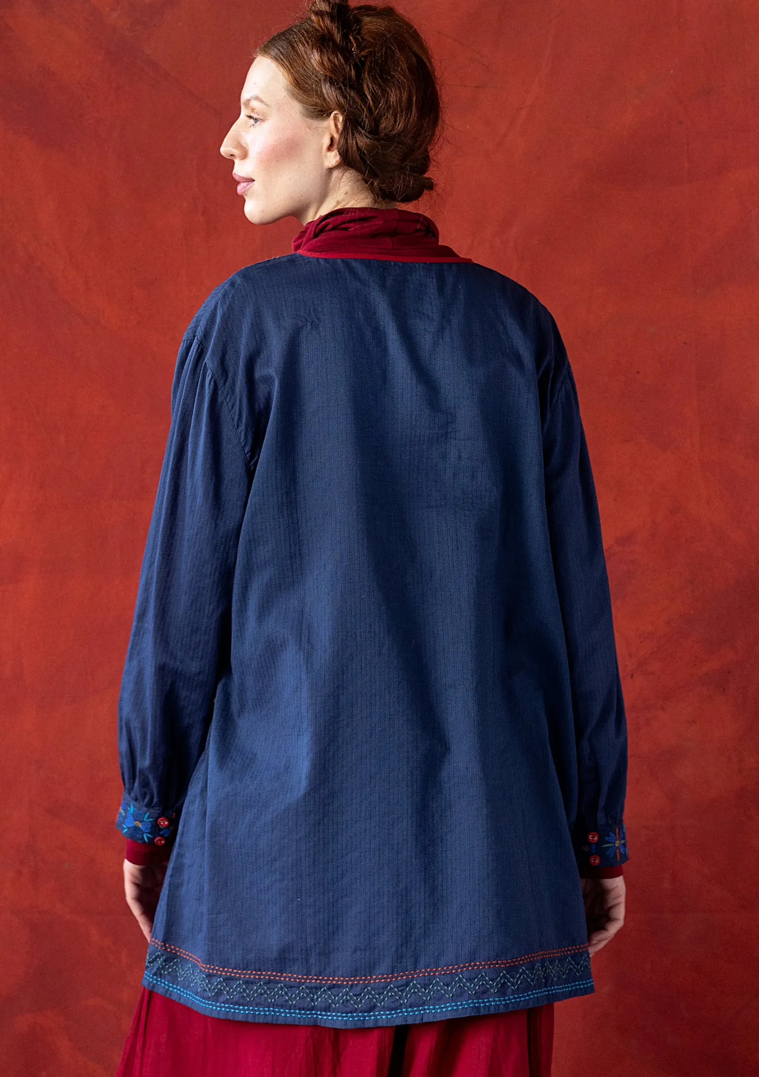 Online Gudrun Sjödén Webtunika „Wanja“ aus Bio-Baumwolle indigo