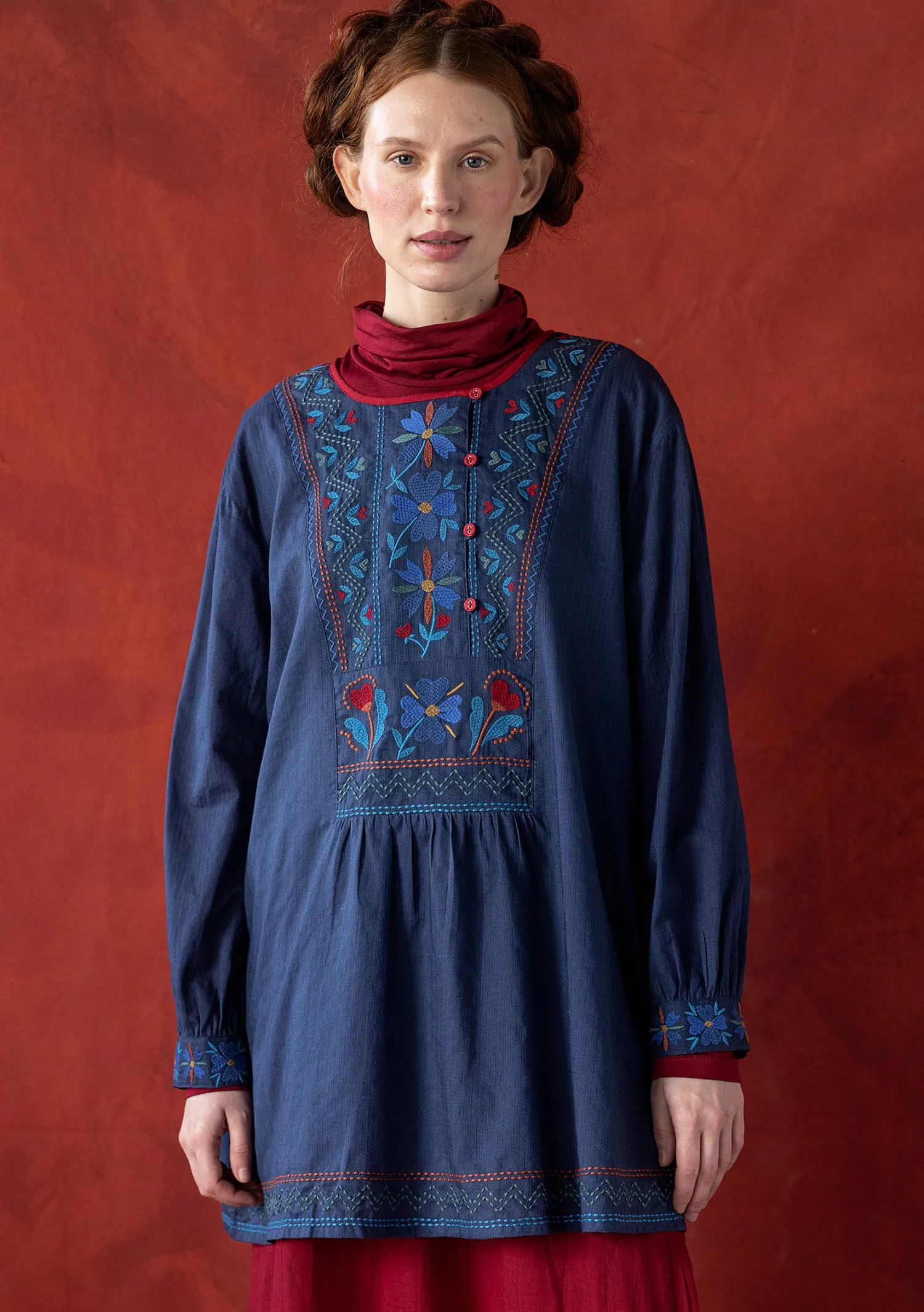 Best Sale Gudrun Sjödén Webtunika „Wanja“ aus Bio-Baumwolle indigo