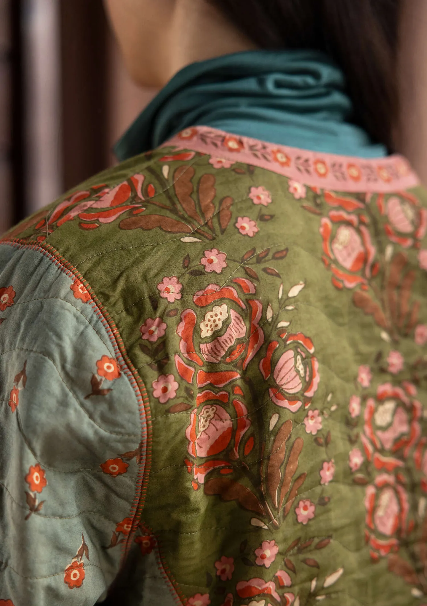 Outlet Gudrun Sjödén Wendejacke „Asta“ aus Bio-Baumwolle indigogrün