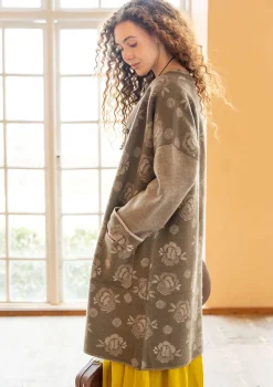 Fashion Gudrun Sjödén Wendemantel „Aria“ aus gefilztem Wollstrick lehm