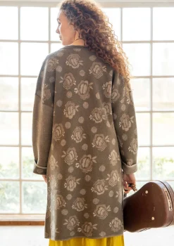 New Gudrun Sjödén Wendemantel „Aria“ aus gefilztem Wollstrick lehm