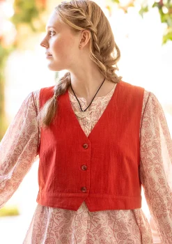 Sale Gudrun Sjödén Weste „Stina“ aus Bio-Baumwollgewebe tinte