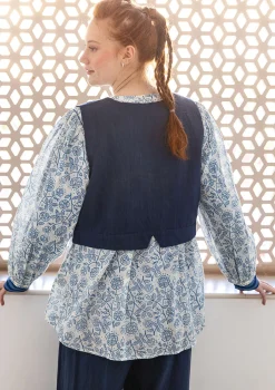 Cheap Gudrun Sjödén Weste „Stina“ aus Bio-Baumwollgewebe kupfer