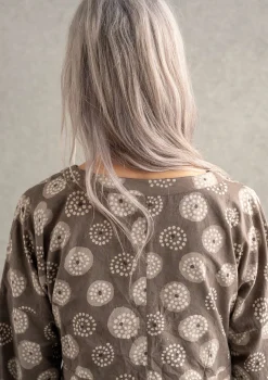 Store Gudrun Sjödén Wickelbluse „Clay“ aus Bio-Baumwolle indigogrün