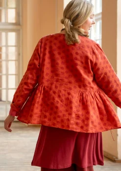 Flash Sale Gudrun Sjödén Wickelbluse „Piccolo“ aus Leinen ziegel