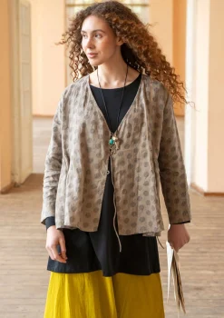 Cheap Gudrun Sjödén Wickelbluse „Piccolo“ aus Leinen ziegel