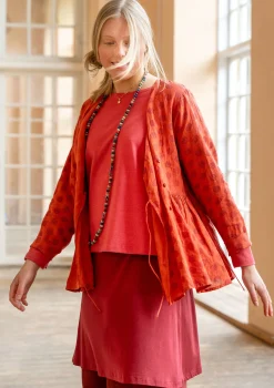 Shop Gudrun Sjödén Wickelbluse „Piccolo“ aus Leinen ziegel