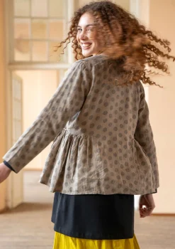 Store Gudrun Sjödén Wickelbluse „Piccolo“ aus Leinen ziegel