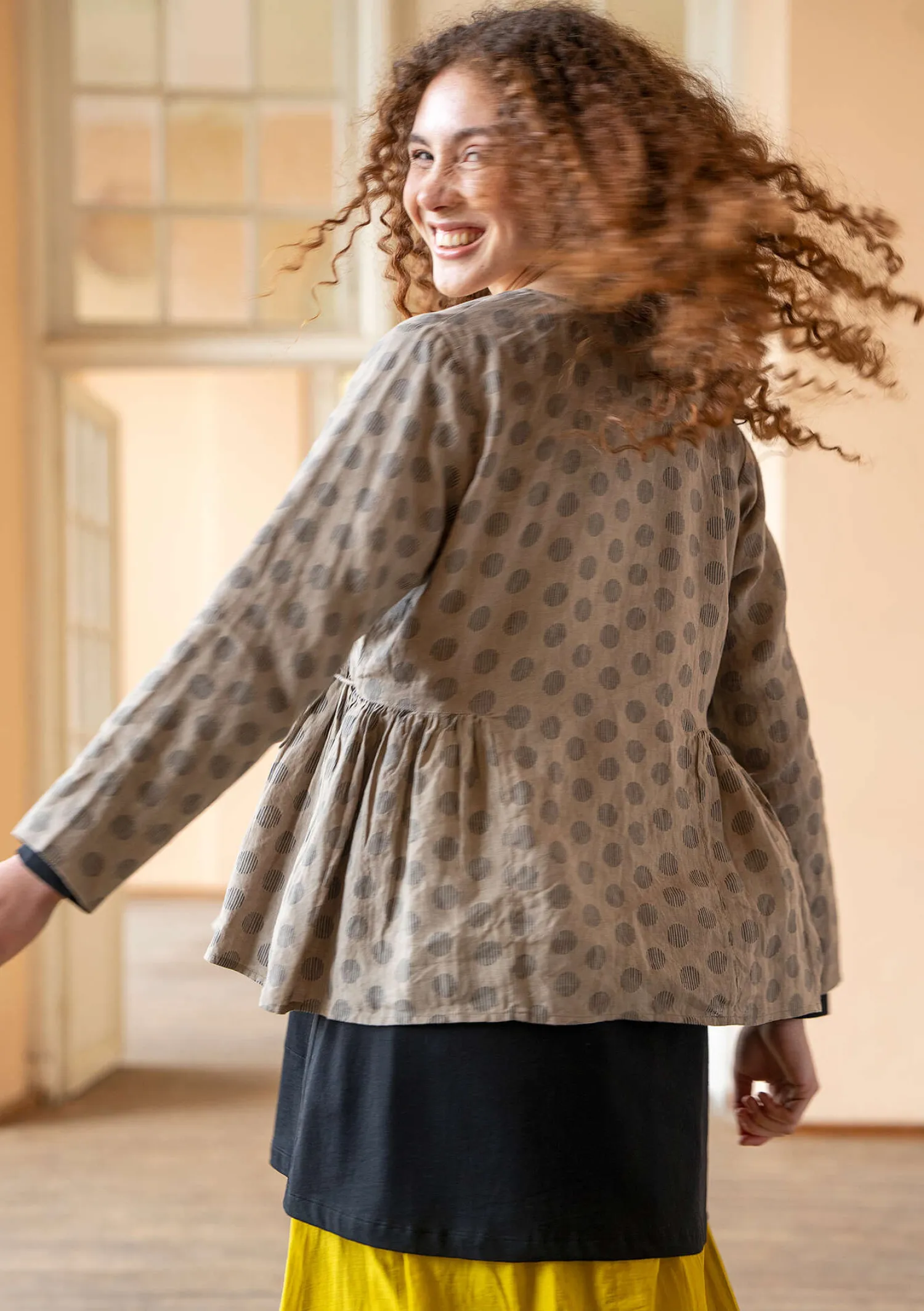 Store Gudrun Sjödén Wickelbluse „Piccolo“ aus Leinen ziegel